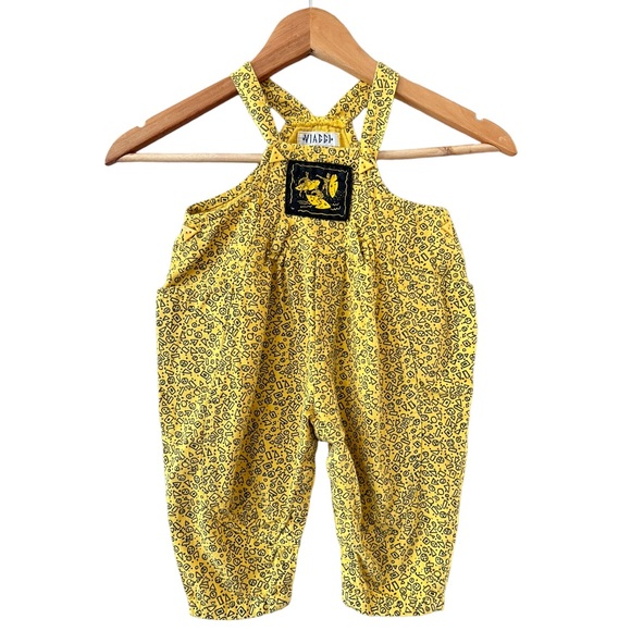 Viaggi Other - VIAGGI Vintage Geometric Print Overalls Yellow Gold Surfers Front Patch Size 18M
